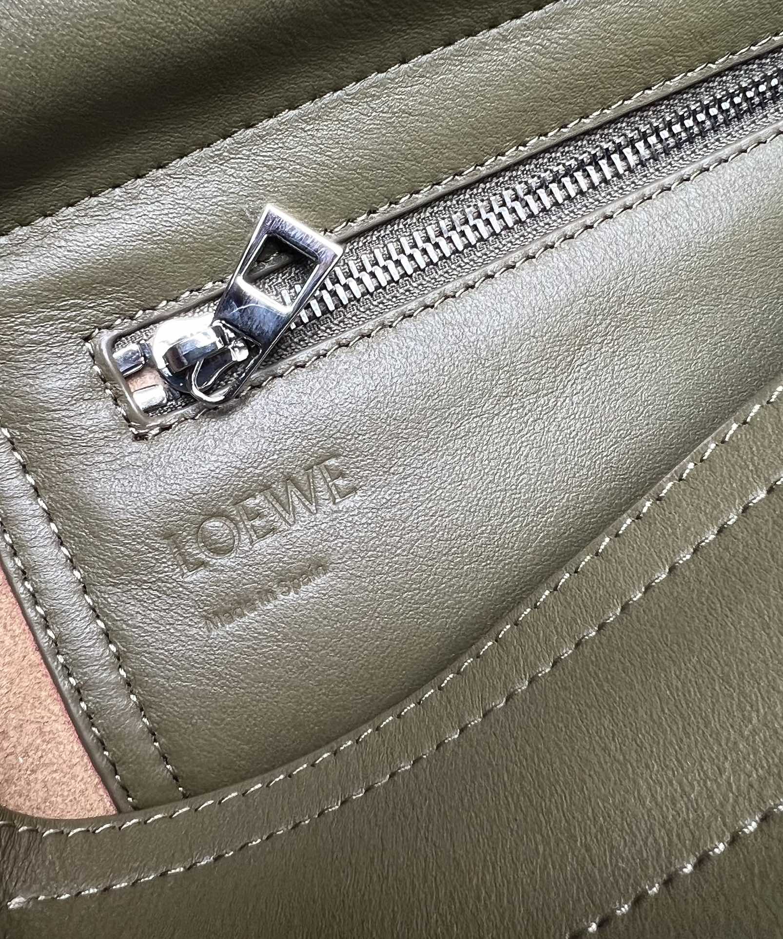 Loewe Flamenco Satchel in Shiny Supple Calfskin Green